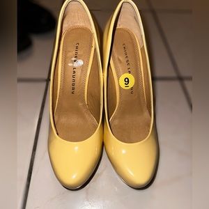 High heels, yellow, worn twice excellent condition.
